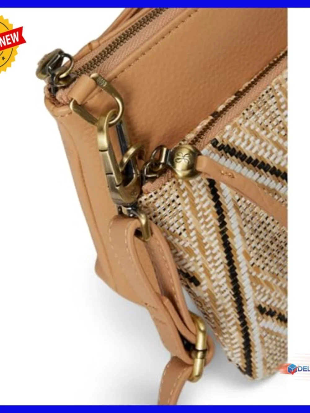 Leather Double Crossbody Hobo Bag with Adjustable Strap